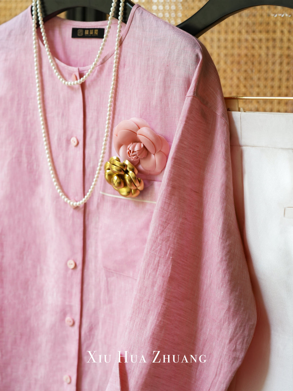 Loro Piana Linen Pink Crewneck Shirt 绣华莊