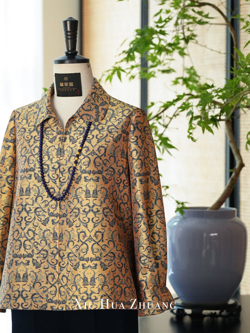 Shu Brocade·Naples Yellow Jacquard Top 绣华莊