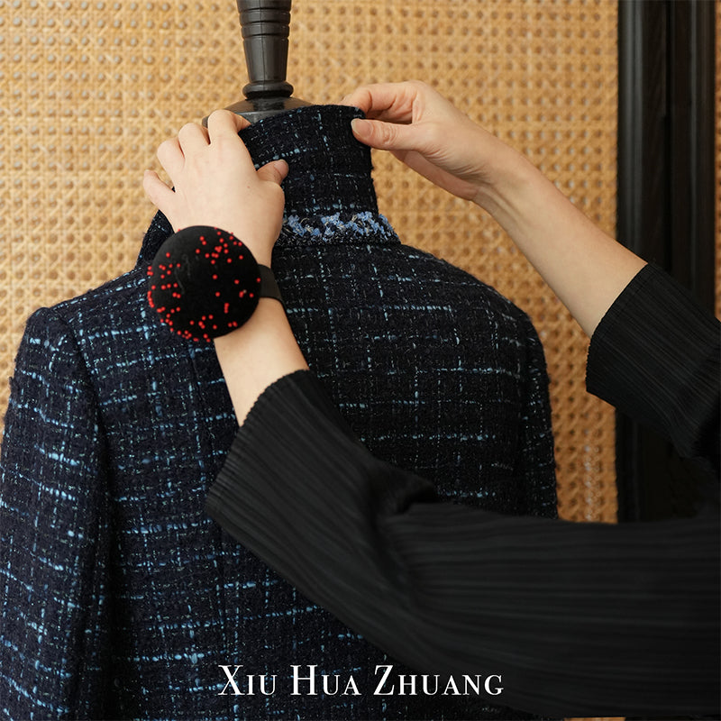 英国进口Moon午夜星空蓝粗花呢外套X24170 My Store