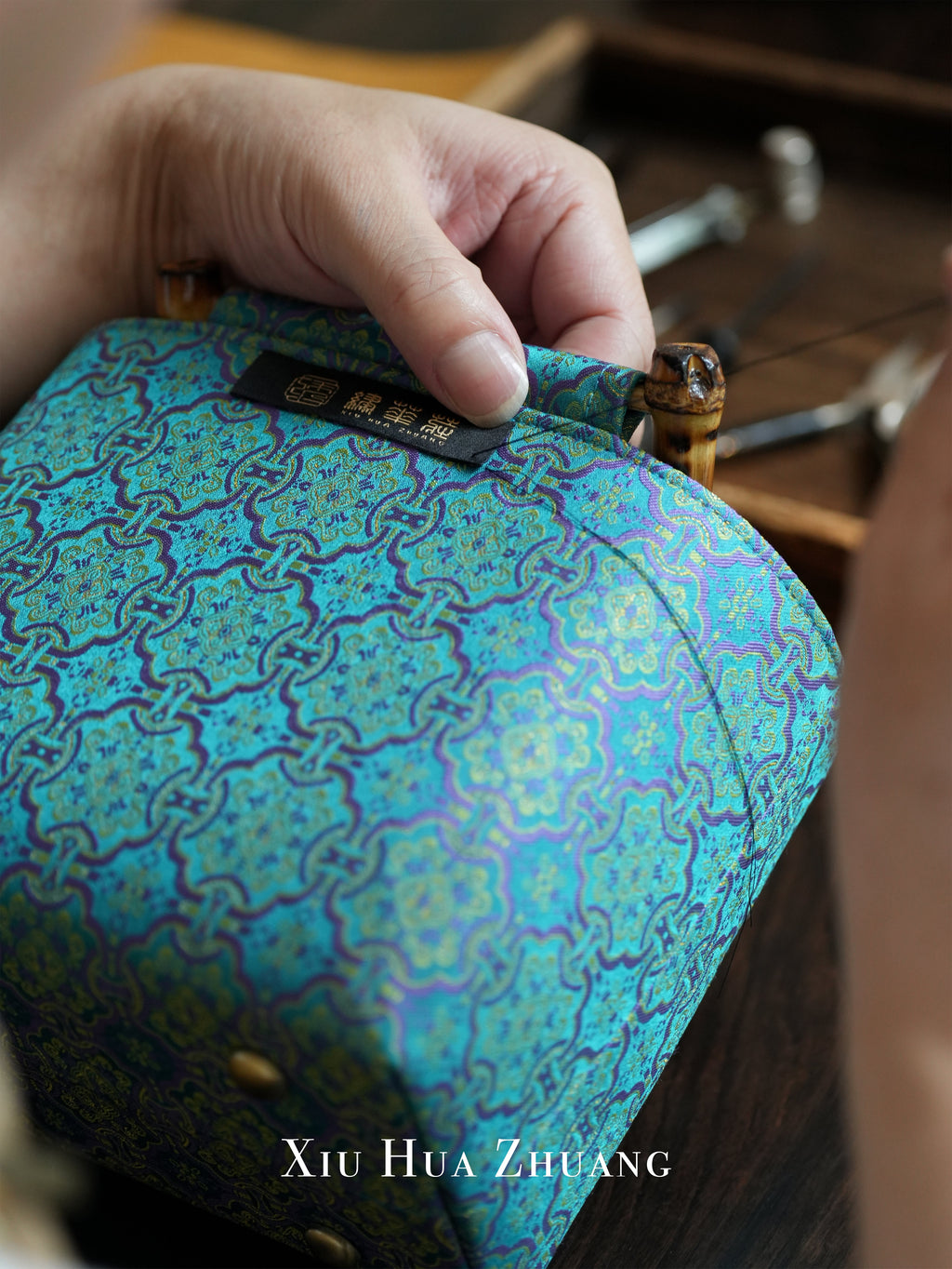 Zen Bamboo Silk Brocade Handbag 绣华莊