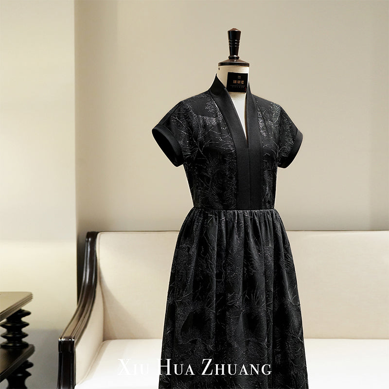 繁星·意大利进口羊毛银丝刺绣连衣裙X24043 My Store
