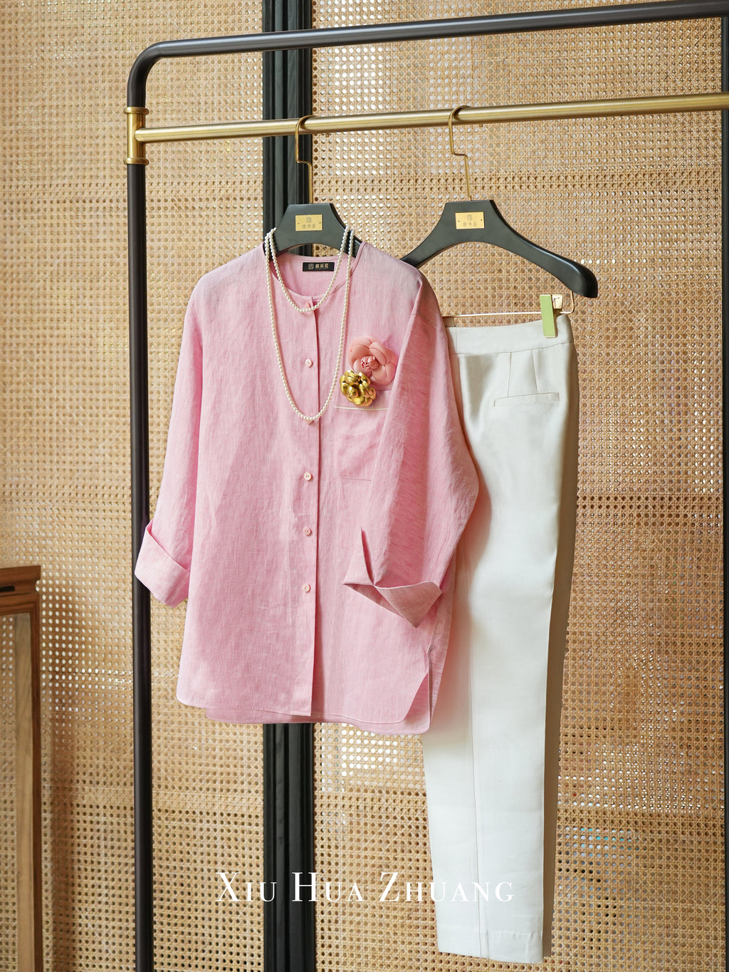 Loro Piana Linen Pink Crewneck Shirt 绣华莊