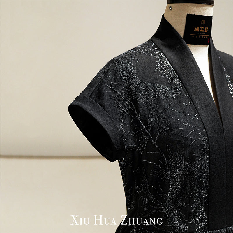 繁星·意大利进口羊毛银丝刺绣连衣裙X24043 My Store