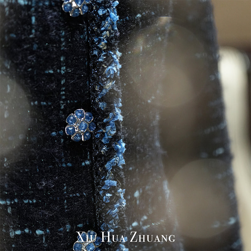 英国进口Moon午夜星空蓝粗花呢外套X24170 My Store