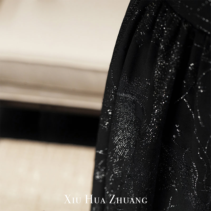 繁星·意大利进口羊毛银丝刺绣连衣裙X24043 My Store