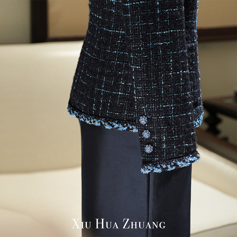 英国进口Moon午夜星空蓝粗花呢外套X24170 My Store