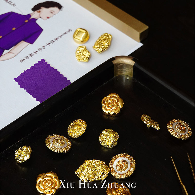 紫罗兰真丝羊毛乔其短上衣半身裙套装 My Store