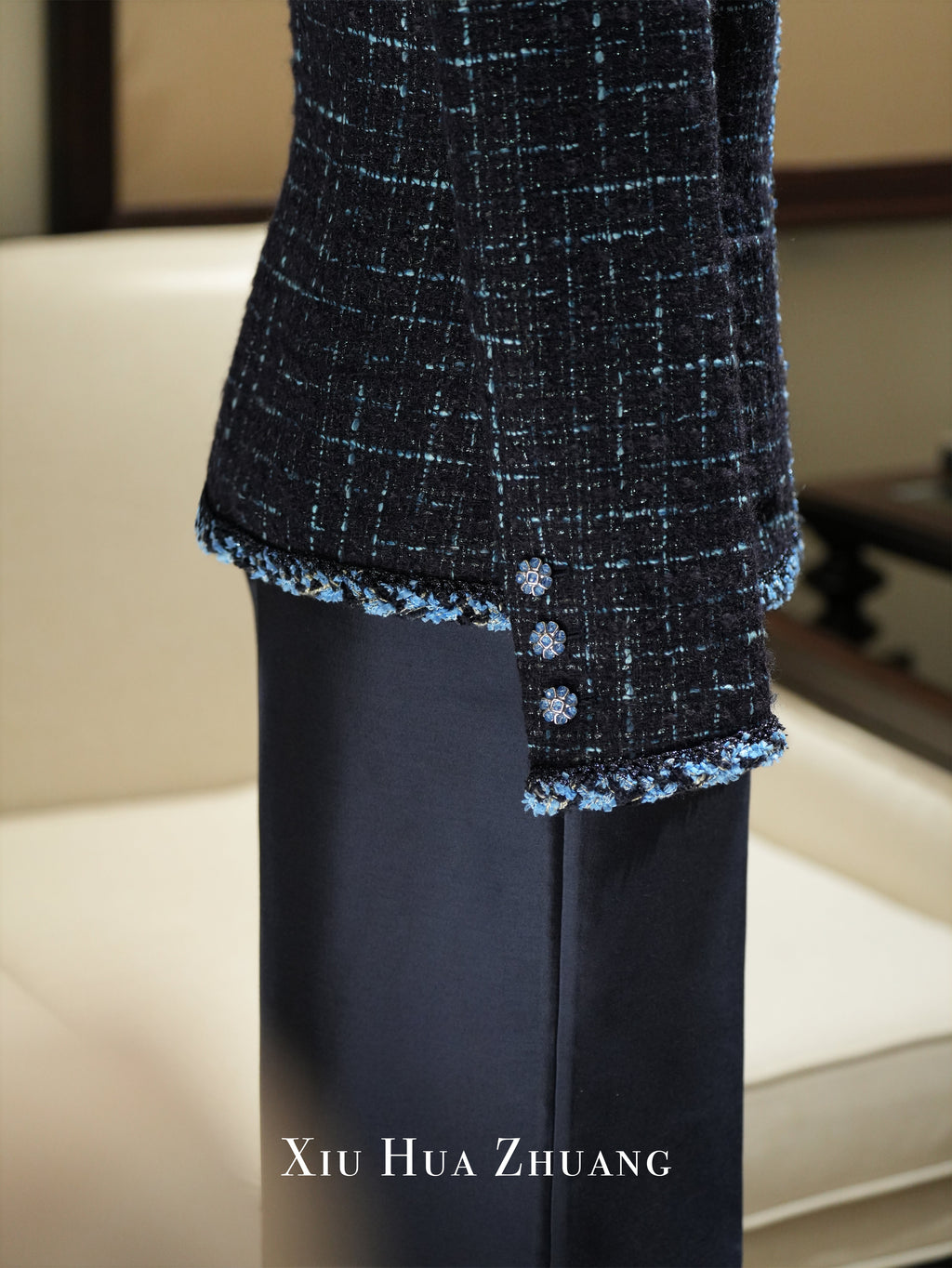 Moon Tweed·Starlit Midnight Blue Jacket 绣华莊