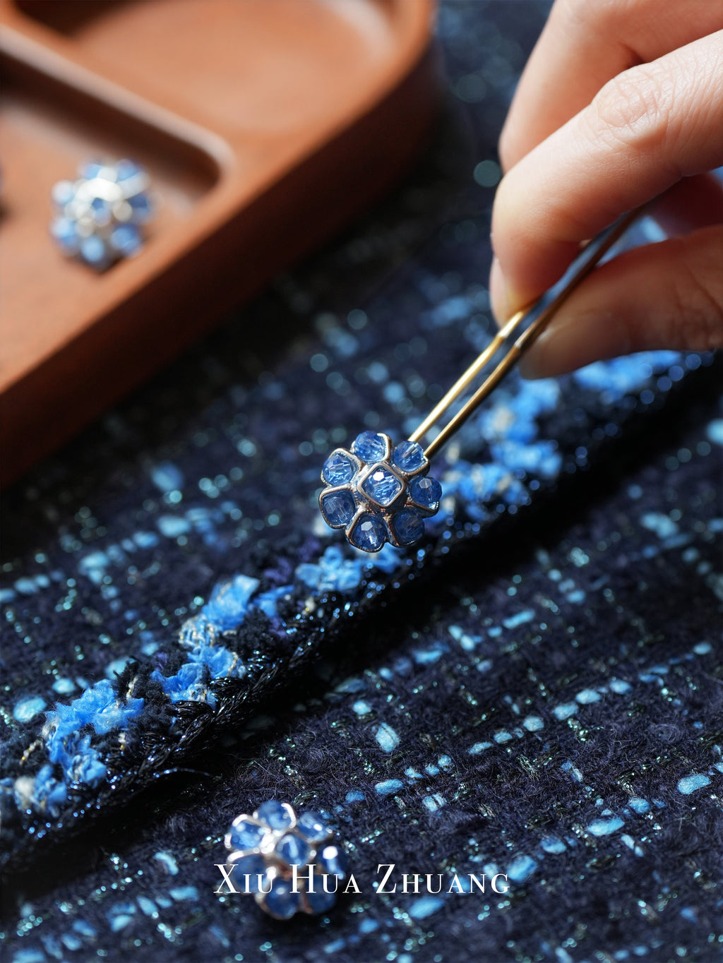 Moon Tweed·Starlit Midnight Blue Jacket 绣华莊