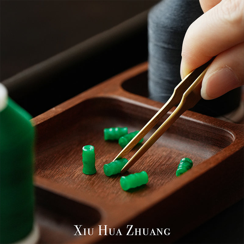 法国进口雅黑色摩尔纹提花无袖旗袍X23188 My Store