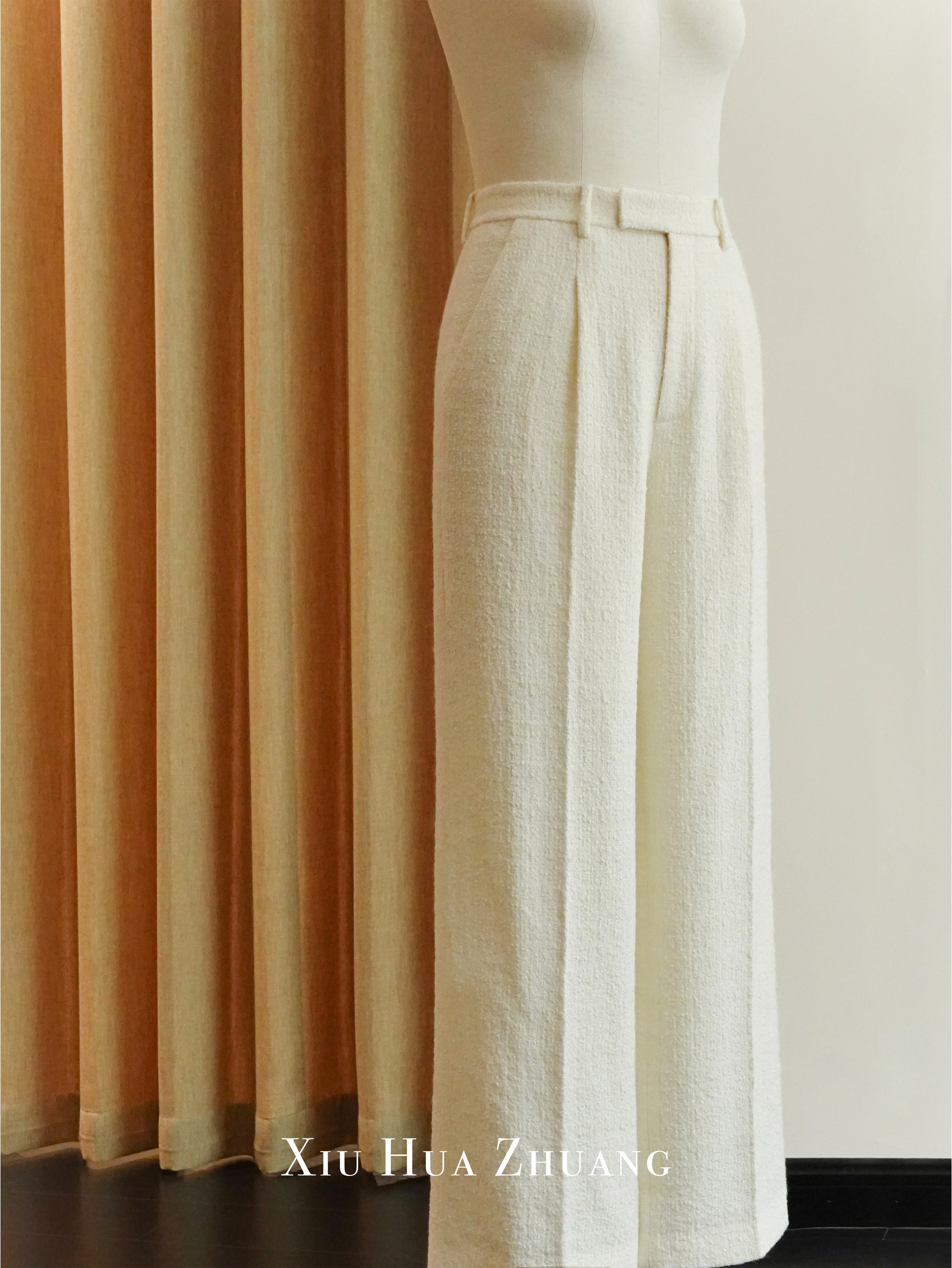 Warm White Tweed Jacket & Trousers Set 绣华莊
