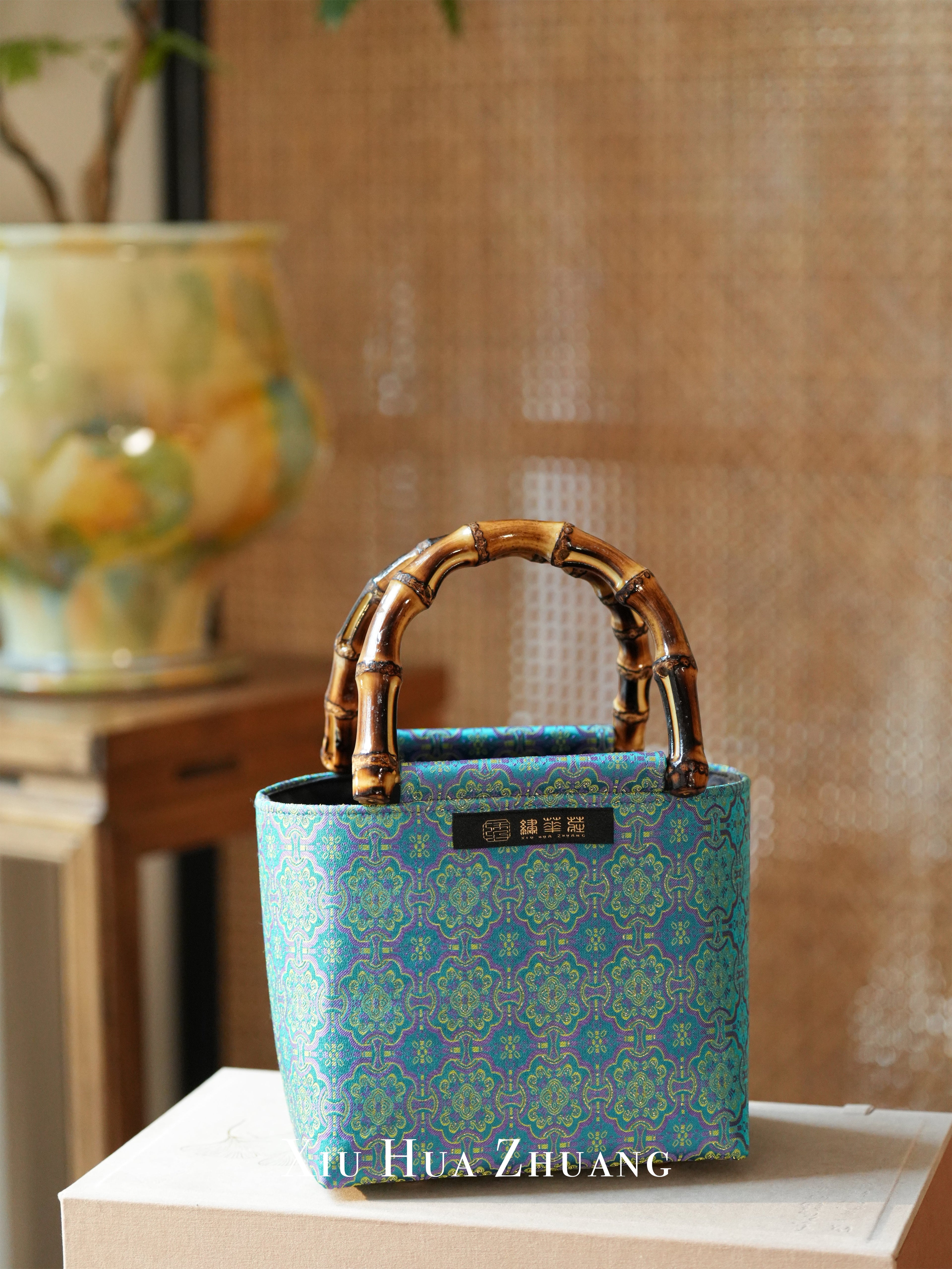 Zen Bamboo Silk Brocade Handbag 绣华莊
