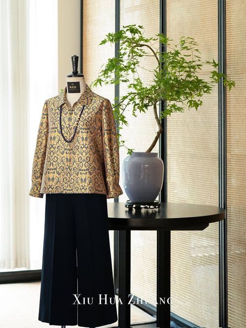 Shu Brocade·Naples Yellow Jacquard Top 绣华莊